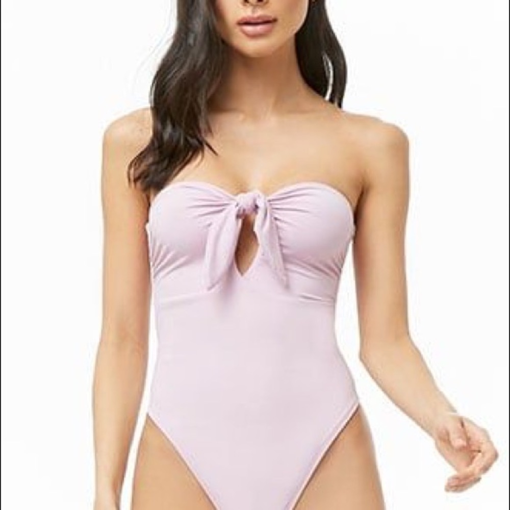 Lilac strapless bathing-suit